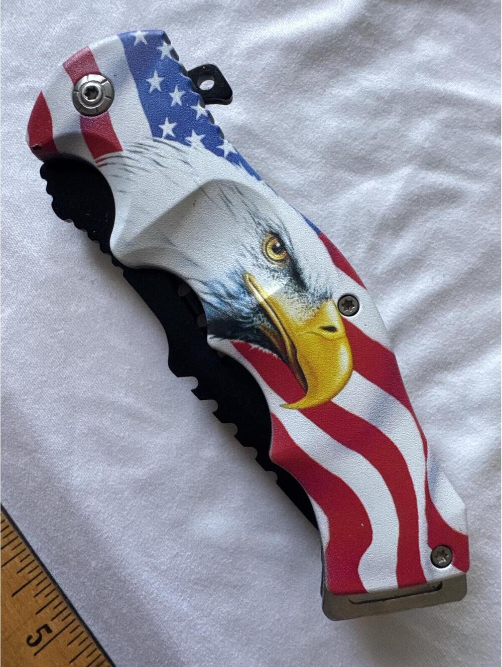 Spring-Assist Folding Hunting Knife AMERICAN EAGLE 8" Blade w/ Pocket Clip New